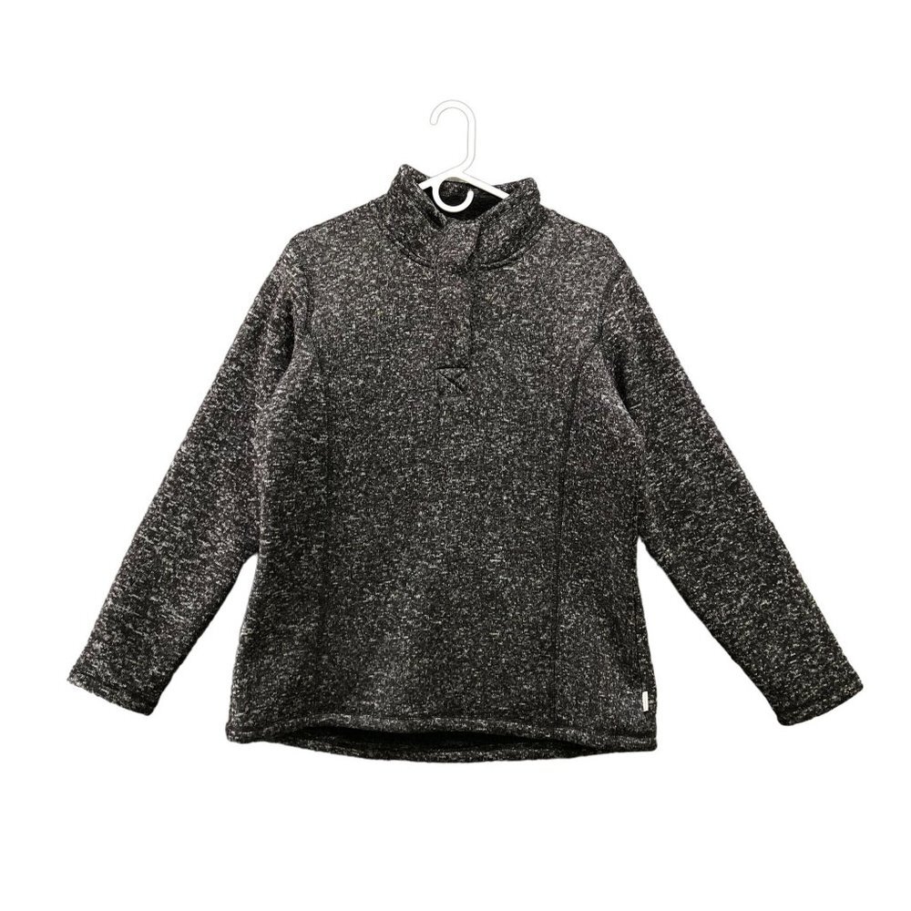 Avalanche Henley Fleece Pullover‎ Mens L Dark Gray Heather Snap Button Mock Neck